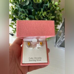 New Elegant Nanette Lepore Yellow Cubic Zirconias 925 Sterling Silver earrings